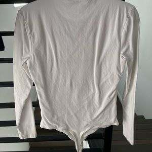 Abercrombie & Fitch White Long Sleeve Bodysuit